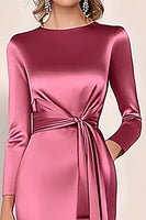 Laden Sie das Bild in den Galerie-Viewer, Blush Satin Mutter der Braut Kleid mit Taschen