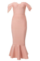 Laden Sie das Bild in den Galerie-Viewer, Rouge Meerjungfrau Korsett Schulterfreies Teelanges Ballkleid