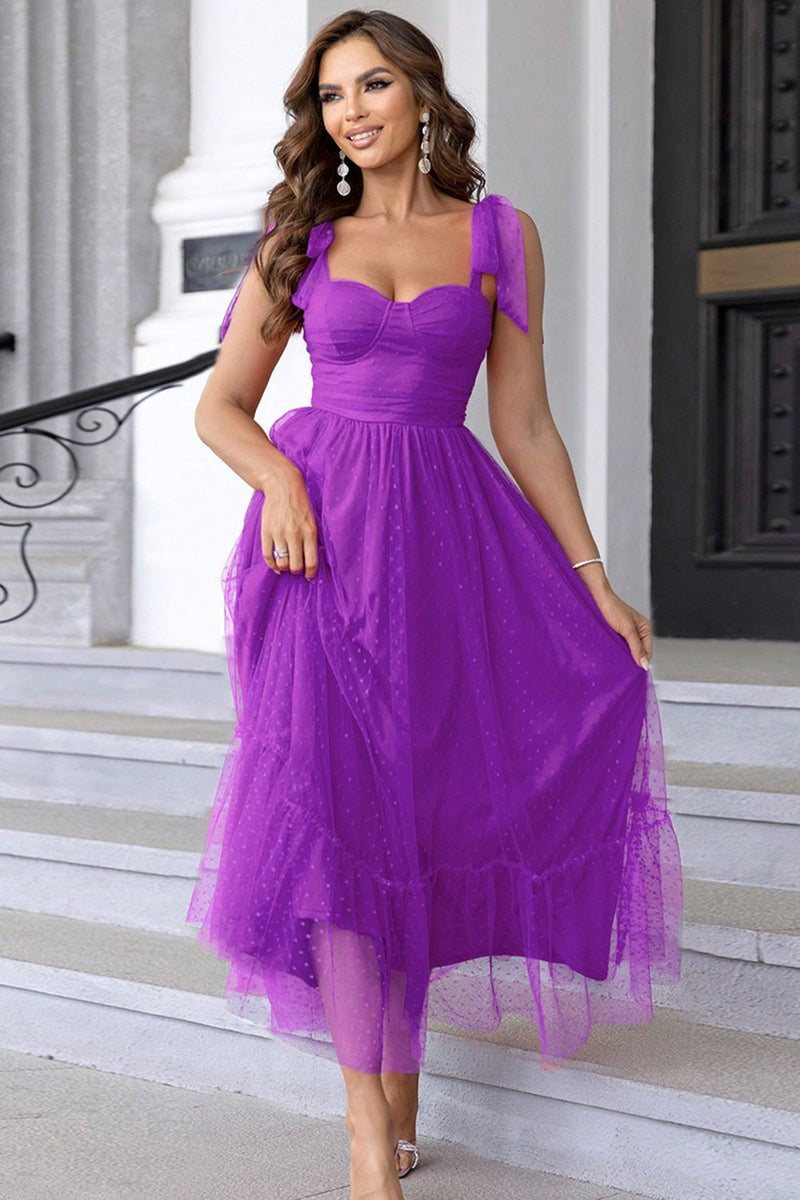 Laden Sie das Bild in den Galerie-Viewer, A Linie Plissee Schleife Spaghettiträger Schwarzes Langes Brautjungfernkleid