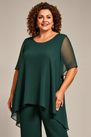 Laden Sie das Bild in den Galerie-Viewer, Kiefer 2 Stück Chiffon Plus Size Mutter der Braut Hosen Anzüge