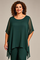 Laden Sie das Bild in den Galerie-Viewer, Kiefer 2 Stück Chiffon Plus Size Mutter der Braut Hosen Anzüge