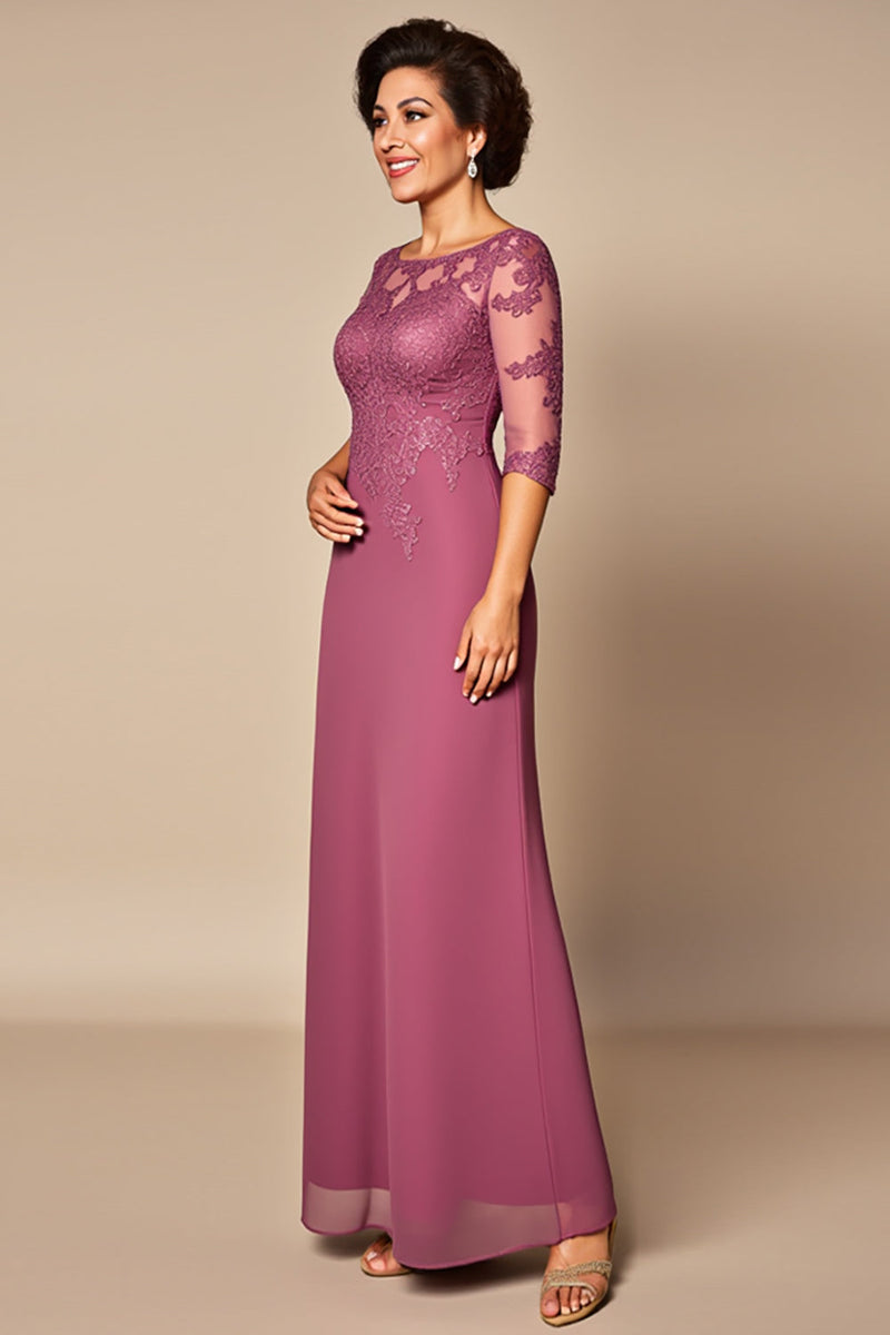 Laden Sie das Bild in den Galerie-Viewer, Desert Rose Chiffon Spitze Kleid für die Brautmutter