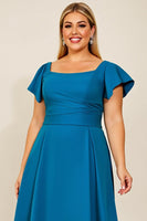 Laden Sie das Bild in den Galerie-Viewer, Pfau A Linie Satin Gerafftes Plus Size Brautmutter Kleid