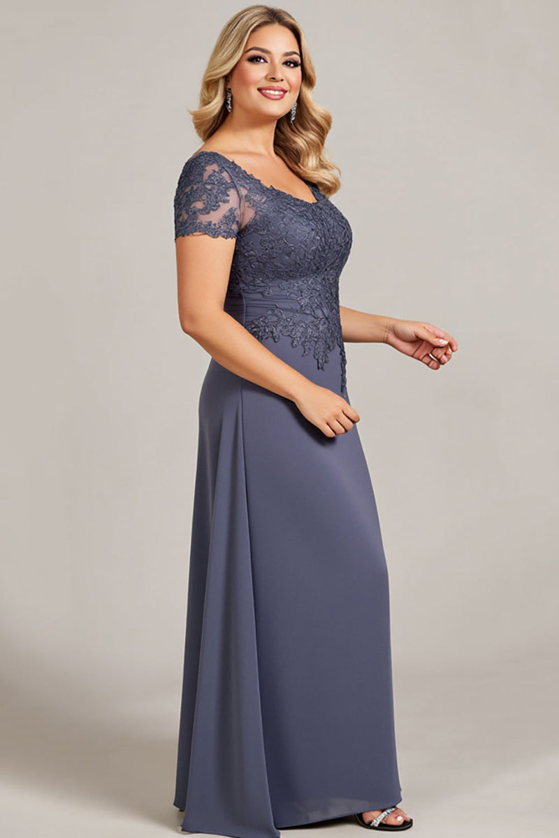 Laden Sie das Bild in den Galerie-Viewer, Dämmerung Chiffon Spitze Plus Size Kleid für die Brautmutter