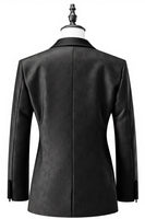 Laden Sie das Bild in den Galerie-Viewer, Herren Schwarz Schal Revers 3 Stück Ballanzüge