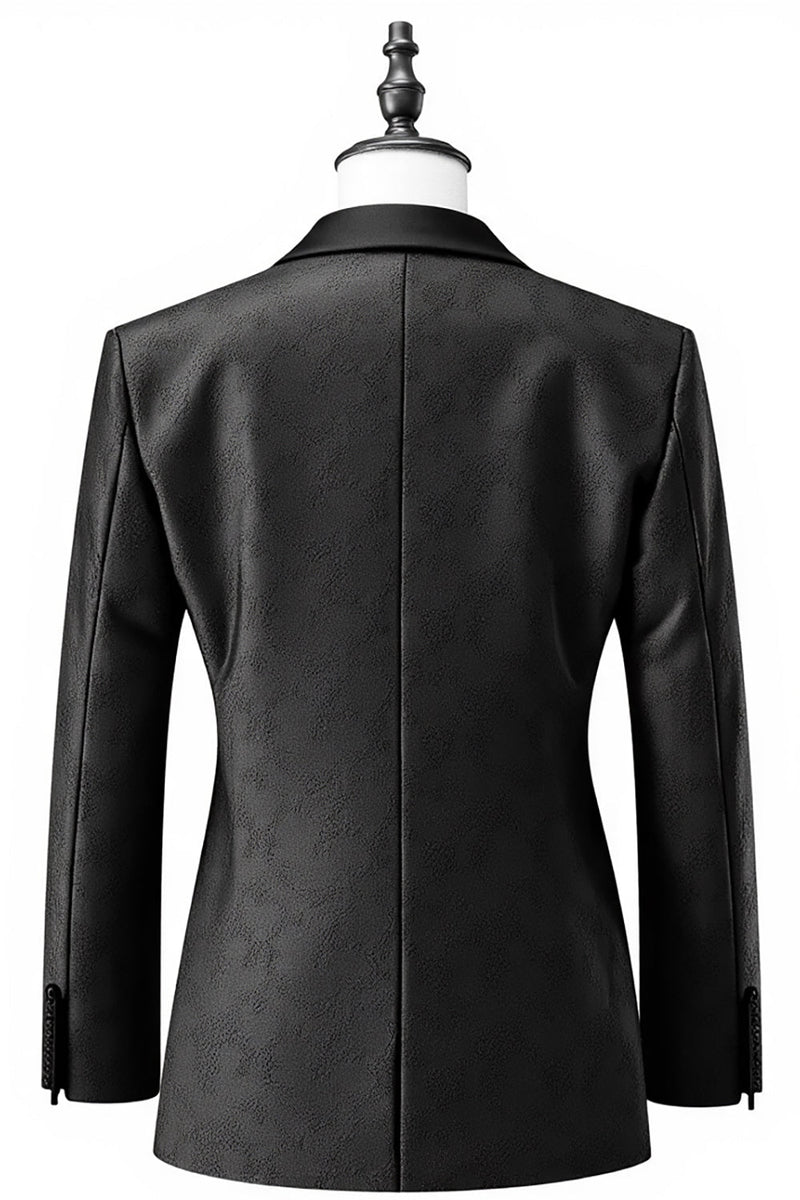 Laden Sie das Bild in den Galerie-Viewer, Herren Schwarz Schal Revers 3 Stück Ballanzüge