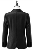 Laden Sie das Bild in den Galerie-Viewer, Herren Schwarzer Ein-Knopf-Schal Revers Jacquard Ballblazer