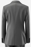 Laden Sie das Bild in den Galerie-Viewer, Graue zweireihige 2-teilige Ballanzüge mit gekerbtem Revers für Herren