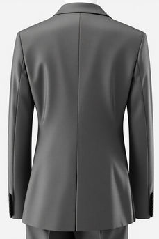 Graue zweireihige 2-teilige Ballanzüge mit gekerbtem Revers für Herren