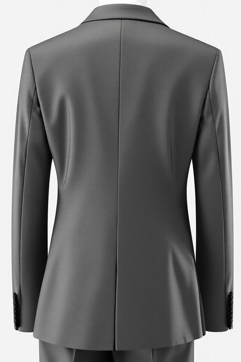 Laden Sie das Bild in den Galerie-Viewer, Graue zweireihige 2-teilige Ballanzüge mit gekerbtem Revers für Herren