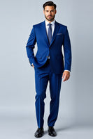 Laden Sie das Bild in den Galerie-Viewer, Königsblauer Schal Revers Slim Fit 2-teiliger Herrenanzug