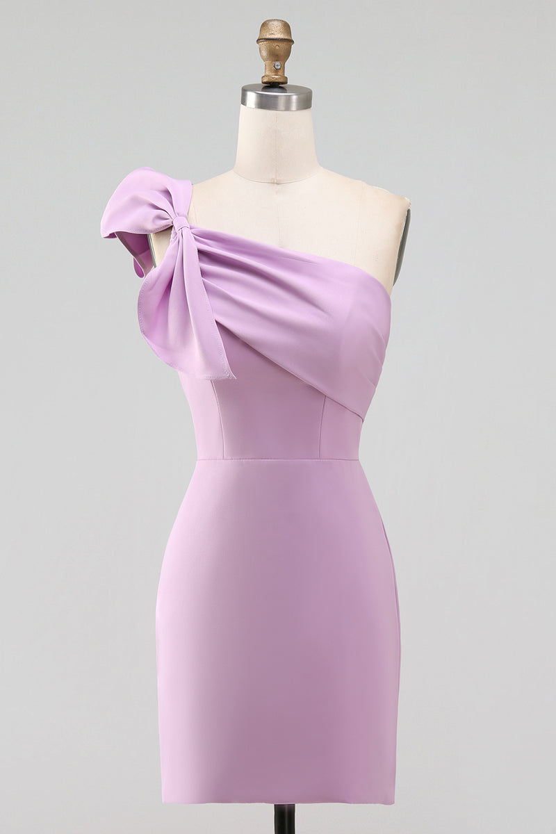 Laden Sie das Bild in den Galerie-Viewer, Weißes Bodycon Standesamtkleid mit einer Schulterschleife