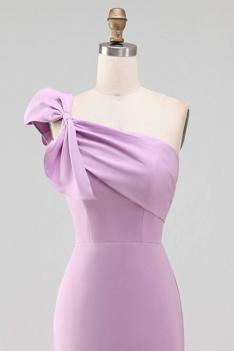 Laden Sie das Bild in den Galerie-Viewer, Weißes Bodycon Standesamtkleid mit einer Schulterschleife
