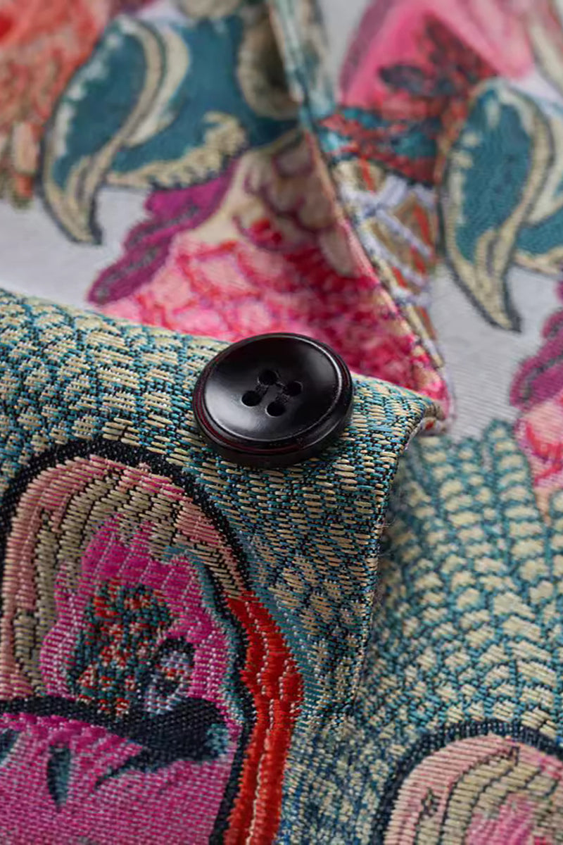 Laden Sie das Bild in den Galerie-Viewer, Bunte Herren-Blazerjacke mit gekerbtem Revers und einem Knopf