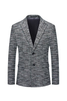 Laden Sie das Bild in den Galerie-Viewer, Grauer einreihiger Herrenblazer mit Spitzrevers