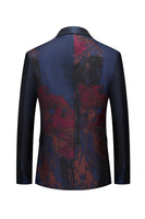 Laden Sie das Bild in den Galerie-Viewer, Dunkelblauer Herren-Ballblazer mit einem Knopf und gekerbtem Revers