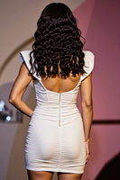 Laden Sie das Bild in den Galerie-Viewer, Weißes Herzausschnitt Bodycon Mini Partykleid