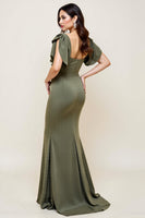 Laden Sie das Bild in den Galerie-Viewer, Olive Etui Langes Plus Size Kleid für die Mutter der Braut