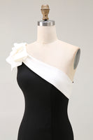 Laden Sie das Bild in den Galerie-Viewer, Schwarzes Meerjungfrau Satin Langes Ballkleid