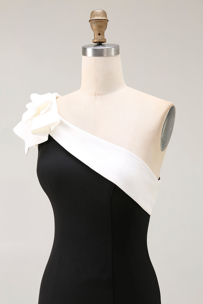 Laden Sie das Bild in den Galerie-Viewer, Schwarzes Meerjungfrau Satin Langes Ballkleid