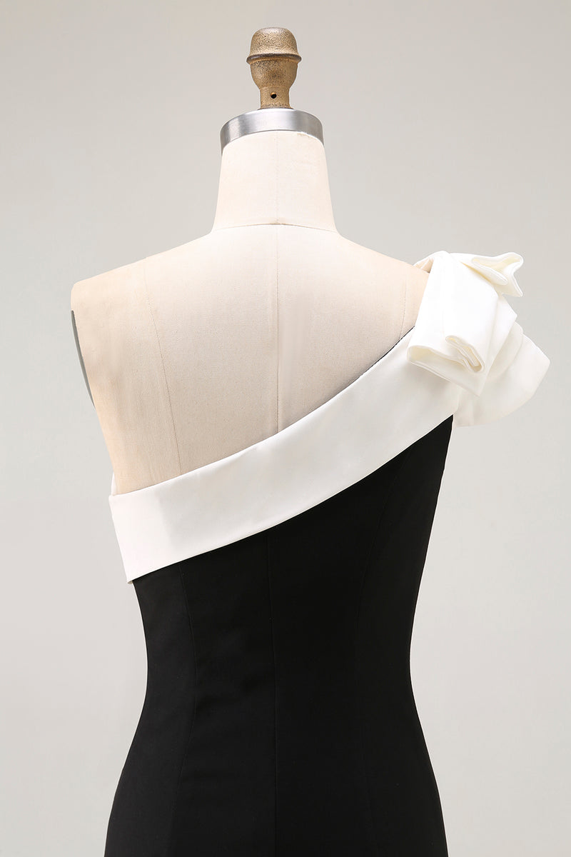 Laden Sie das Bild in den Galerie-Viewer, Schwarzes Meerjungfrau Satin Langes Ballkleid