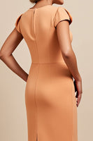 Laden Sie das Bild in den Galerie-Viewer, Sunset V-Ausschnitt Gerafftes Etui Kleid für die Brautmutter