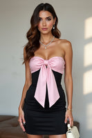 Laden Sie das Bild in den Galerie-Viewer, Schwarzes Figurbetontes Trägerloses Abiballkleid