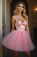 Laden Sie das Bild in den Galerie-Viewer, Blush A Linie Spaghettiträger Cocktailkleid