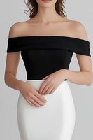 Laden Sie das Bild in den Galerie-Viewer, Schulterfreies Meerjungfrau Weißes Langes Ballkleid