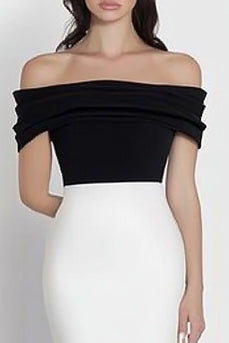 Weißes Meerjungfrau Schulterfreies Ballkleid