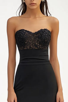 Schwarzes Herzförmiges Langes Ballkleid