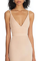 Laden Sie das Bild in den Galerie-Viewer, Meerjungfrau Champagner V-Ausschnitt Langes Abendkleid