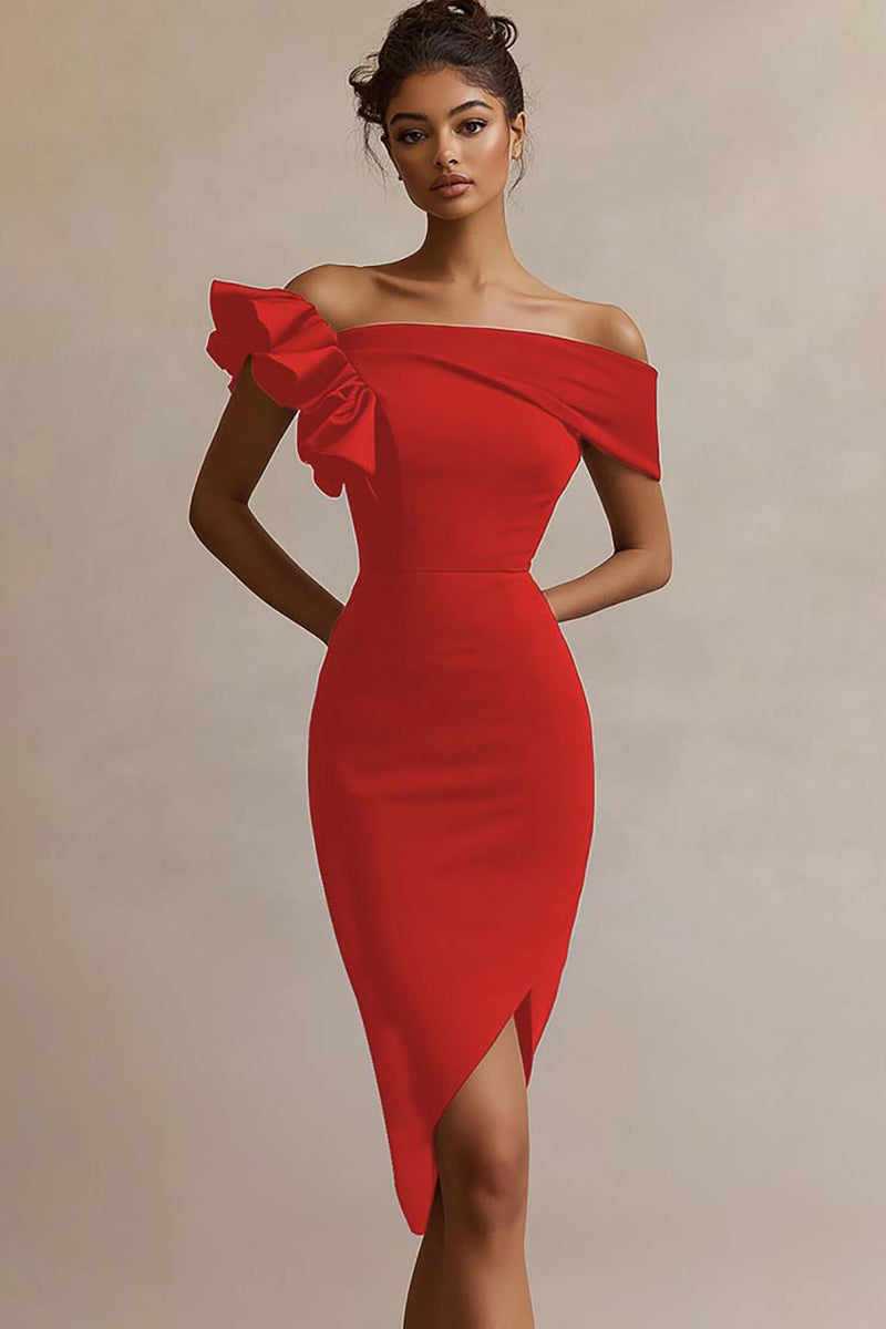 Laden Sie das Bild in den Galerie-Viewer, Schwarzes Bodycon Midi Partykleid aus Satin