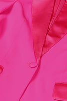 Laden Sie das Bild in den Galerie-Viewer, Fuchsia 2 Stück Peak Revers Damen Ballanzüge mit Feder