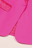 Laden Sie das Bild in den Galerie-Viewer, Fuchsia 2 Stück Peak Revers Damen Ballanzüge mit Feder