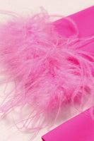 Laden Sie das Bild in den Galerie-Viewer, Fuchsia 2 Stück Peak Revers Damen Ballanzüge mit Feder