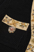 Laden Sie das Bild in den Galerie-Viewer, Schwarze 2-teilige Damenanzüge mit Strasssteinen