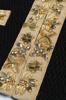 Laden Sie das Bild in den Galerie-Viewer, Schwarze 2-teilige Damenanzüge mit Strasssteinen