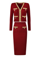 Laden Sie das Bild in den Galerie-Viewer, Schwarze 2-teilige Damenanzüge mit Strasssteinen