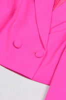 Laden Sie das Bild in den Galerie-Viewer, Schwarze 2-teilige Peak Revers Kurze Frauen Ballanzüge mit Feder