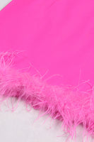 Laden Sie das Bild in den Galerie-Viewer, Schwarze 2-teilige Peak Revers Kurze Frauen Ballanzüge mit Feder