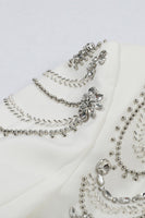 Laden Sie das Bild in den Galerie-Viewer, Glitzernder Schwarzer Einreihiger Damen-Ballblazer mit Spitzrevers und Strasssteinen