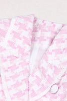 Laden Sie das Bild in den Galerie-Viewer, Rosa 2 Stück Peak Revers Zweireihige Frauen Ballanzüge mit Taschen