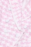 Laden Sie das Bild in den Galerie-Viewer, Rosa 2 Stück Peak Revers Zweireihige Frauen Ballanzüge mit Taschen