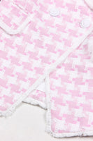 Laden Sie das Bild in den Galerie-Viewer, Rosa 2 Stück Peak Revers Zweireihige Frauen Ballanzüge mit Taschen