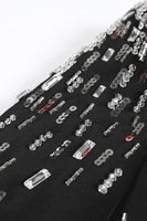 Laden Sie das Bild in den Galerie-Viewer, Weißer Peak Revers Einreihiger Damen Ballblazer mit Pailletten