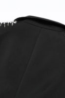 Laden Sie das Bild in den Galerie-Viewer, Weißer Peak Revers Einreihiger Damen Ballblazer mit Pailletten