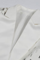 Laden Sie das Bild in den Galerie-Viewer, Weißer Peak Revers Einreihiger Damen Ballblazer mit Pailletten