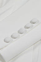 Laden Sie das Bild in den Galerie-Viewer, Weißer Peak Revers Einreihiger Damen Ballblazer mit Pailletten