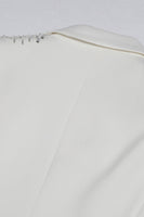 Laden Sie das Bild in den Galerie-Viewer, Weißer Peak Revers Einreihiger Damen Ballblazer mit Pailletten